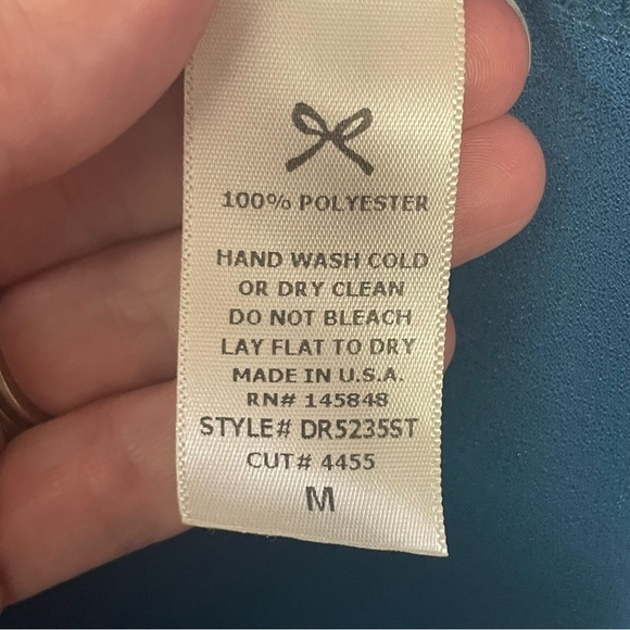 Everly Sleeveless Midi Dress Scalloped Edges Blue Size Medium - Picture 7 of 9